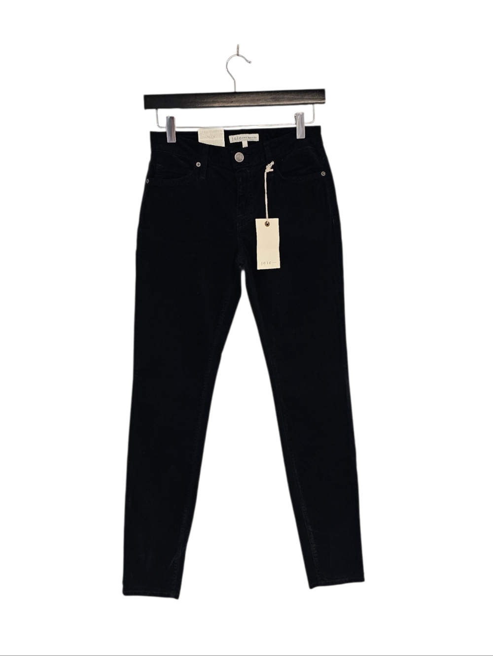 Joie Mid Rise Skinny Ankle Velvet Black Jeans 27 NWT